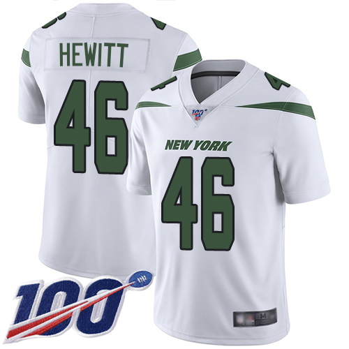 New York Jets Limited White Men Neville Hewitt Road Jersey NFL Football #46 100th Season Vapor Untouchable